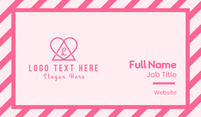 Pink Triangular Heart Business Card Image Preview