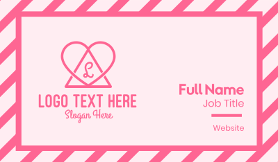 Pink Triangular Heart Business Card