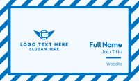 Blue Global Wings Business Card Design