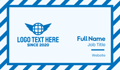 Blue Global Wings Business Card Image Preview