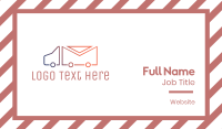 Mail Truck Outline Business Card Image Preview