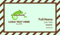 Green Chameleon Branch Business Card Design