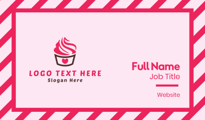 Pink Cupcake Business Card Image Preview