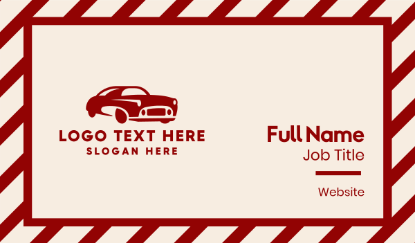 Classic Red Car Business Card Design Image Preview