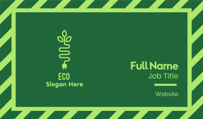 Green Eco Plug Business Card Image Preview