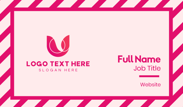 Pink Brand Letter U  Business Card Design Image Preview