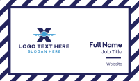 Blue X Airplane Business Card Image Preview
