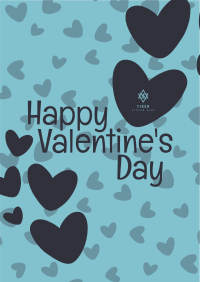 Valentine Confetti Hearts Poster Design