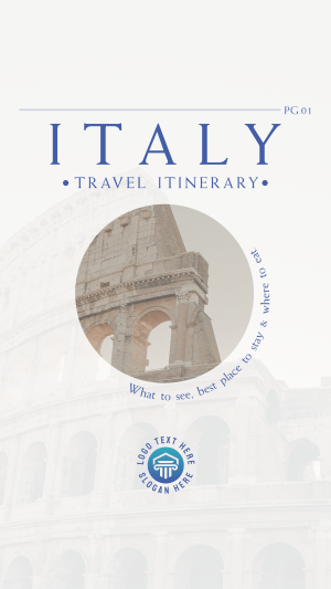 Italy Itinerary Facebook story Image Preview