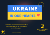 Ukraine In Our Hearts Postcard Design