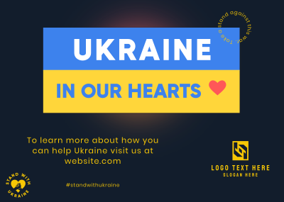 Ukraine In Our Hearts Postcard Image Preview