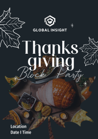 Thanksgiving Block Party Flyer Design