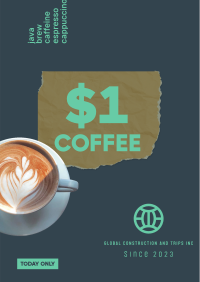 $1 Coffee Cup Poster Design