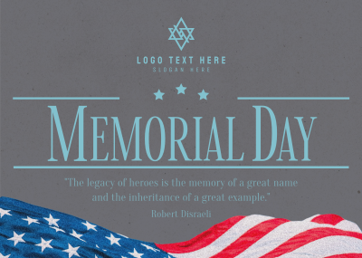 Modern Minimalist Memorial Day Postcard Image Preview