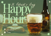 Modern St. Patrick's Day Happy Hour Postcard Image Preview
