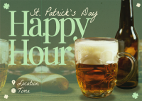 Modern St. Patrick's Day Happy Hour Postcard Design