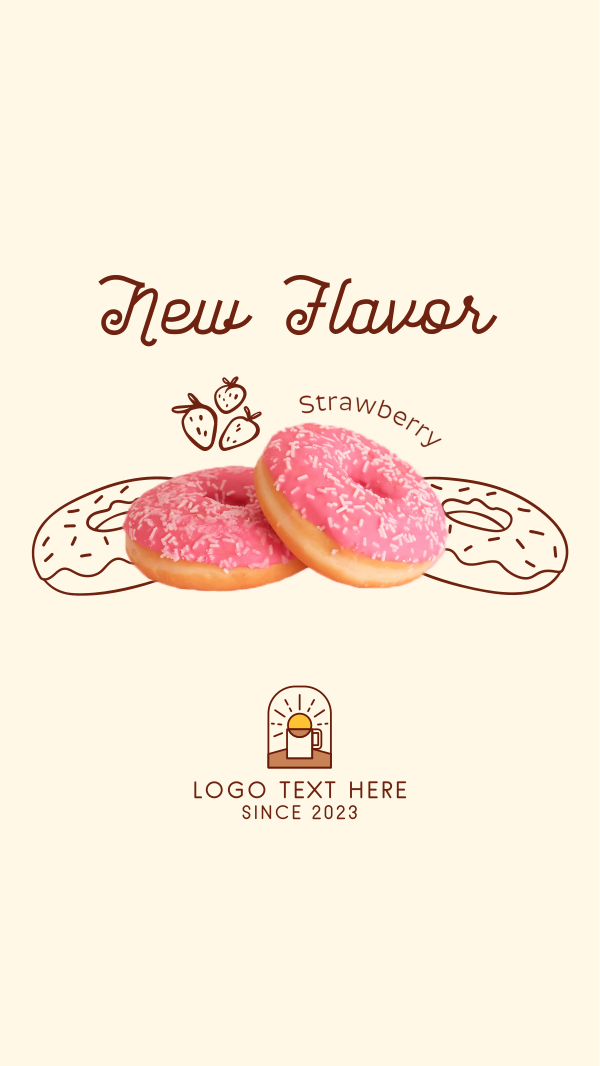 Strawberry Flavored Donut  Facebook Story Design Image Preview