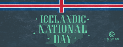 Sparkly Icelandic National Day Facebook cover Image Preview