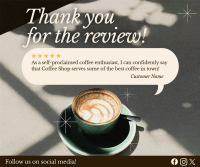 Minimalist Coffee Shop Review Facebook Post Design