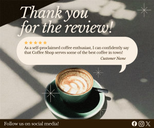 Minimalist Coffee Shop Review Facebook post Image Preview