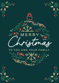 Christmas Ornament Greeting Poster Image Preview