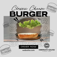Cheese Burger Restaurant Instagram post Image Preview