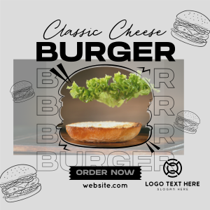 Cheese Burger Restaurant Instagram post Image Preview