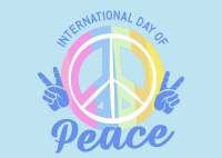 Peace Day Symbol Postcard Design