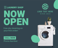 Laundry Shop Opening Facebook Post Design