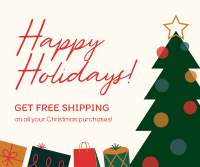 Christmas Free Shipping Facebook Post Design
