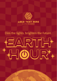 Earth Hour Retro Poster Image Preview