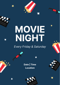 Fun Movie Night Poster Image Preview