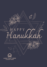 Hanukkah Star Greeting Poster Design