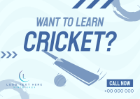 Time to Learn Cricket Postcard Image Preview