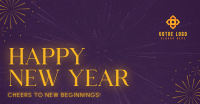 Fireworks New Year Greeting Facebook Ad Design