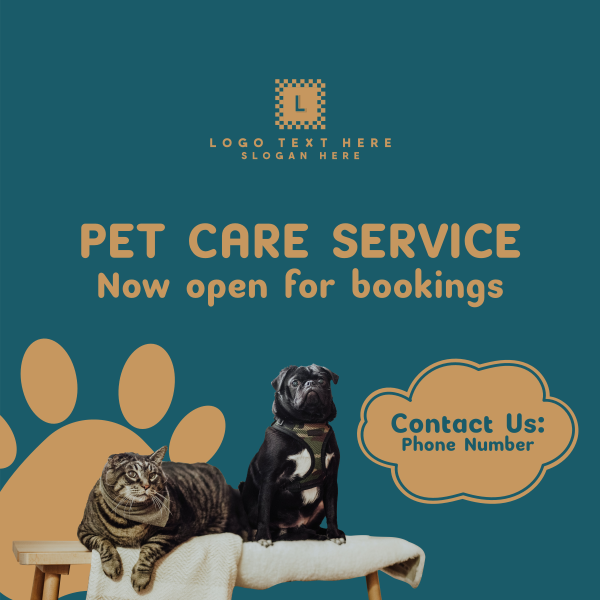 Pet Care Service Instagram Post Design Image Preview