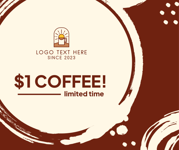 $1 Coffee Facebook Post Design Image Preview