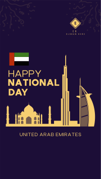 UAE National Day Landmarks Facebook story Image Preview