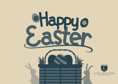 Easter Basket Greeting Postcard Image Preview