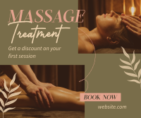 Relaxing Massage Treatment Facebook Post Design