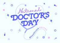 Quirky Doctors Day Postcard Design