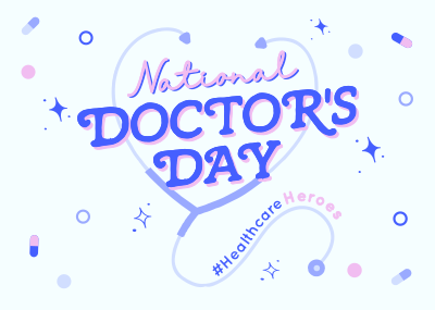 Quirky Doctors Day Postcard Image Preview