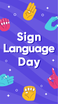Vibrant Hand Signs Facebook Story Design
