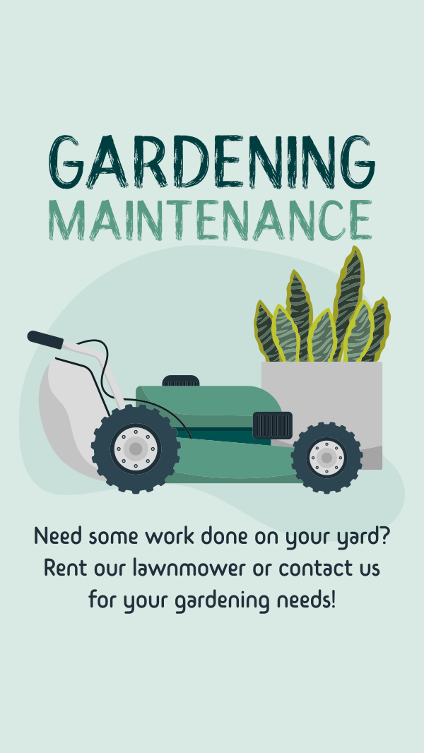 Garden Lawnmower Instagram Story Design Image Preview