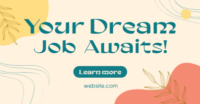 Modern Floral Dream Job Awaits Facebook ad Image Preview