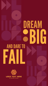 Dream Big, Dare to Fail TikTok Video Design