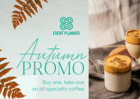 Autumn Coffee Promo Postcard Design