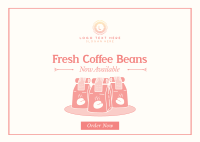 Fresh Coffee Beans Postcard Design