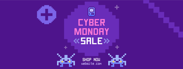 Pixel Cyber Monday Facebook Cover Design Image Preview