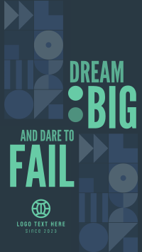 Dream Big, Dare to Fail Instagram reel Image Preview